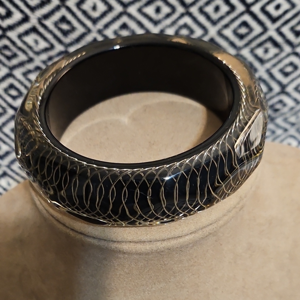 Clear Acrylic Gold Chain Bangle Bracelet